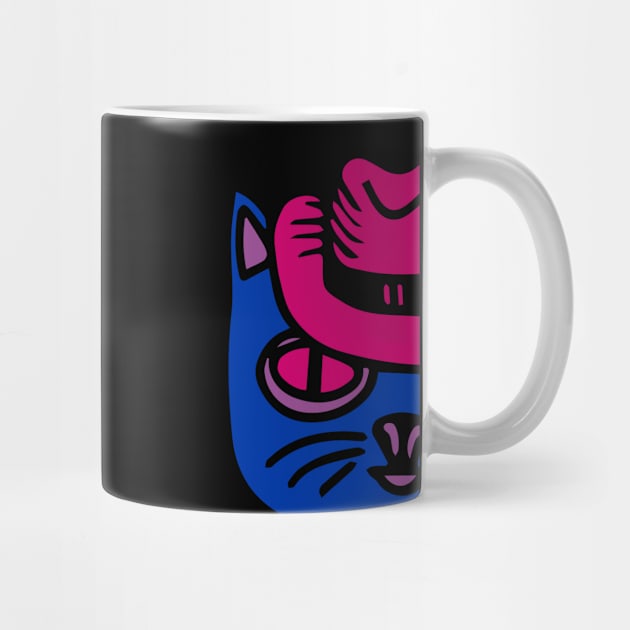 Cat in bisexual pride colors by teesdottop